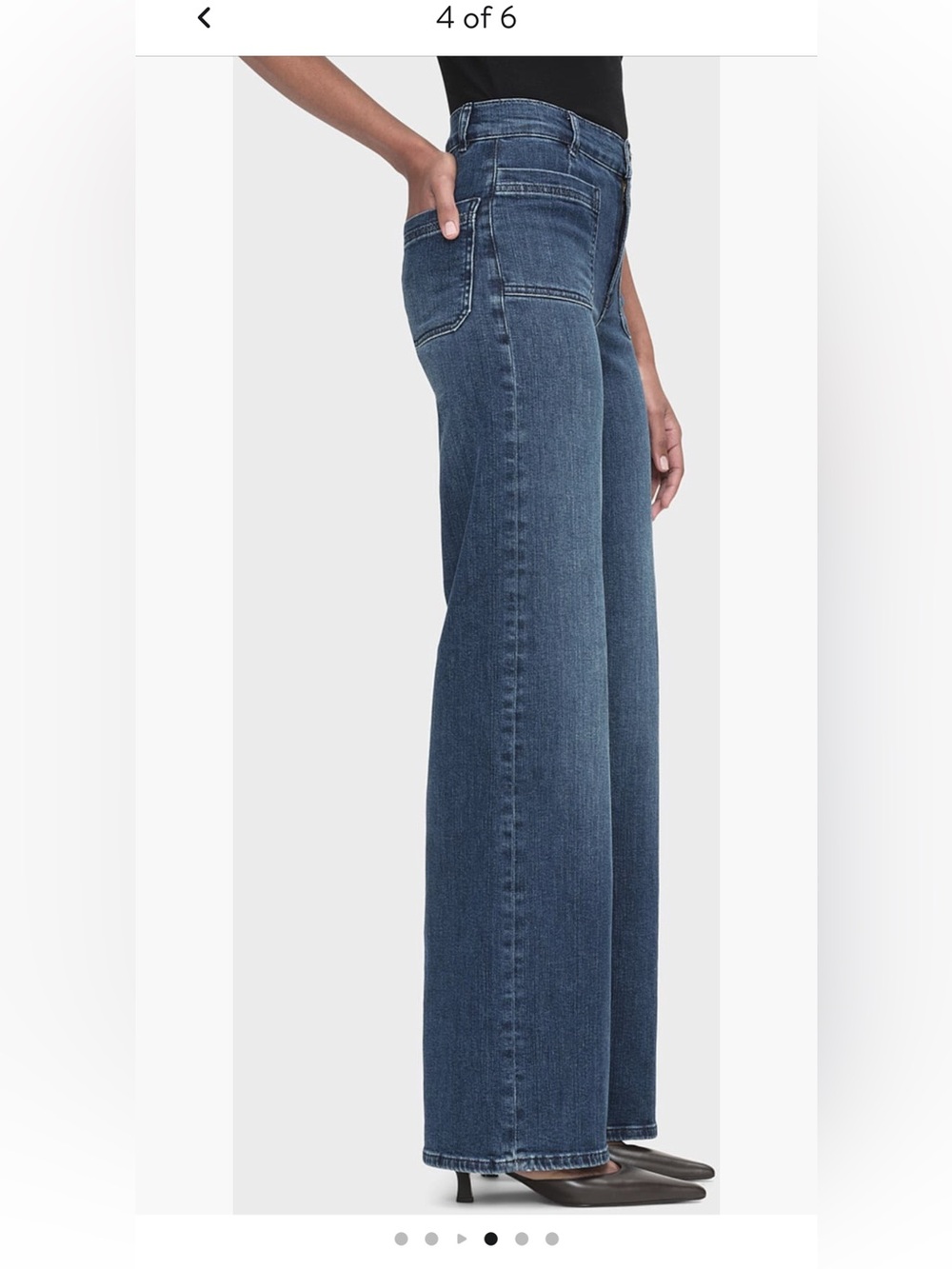 FRAME Le Slim Palazzo Bardot Pocket Wide Leg Jeans – Thunderstorm 29 like new - Picture 10 of 12